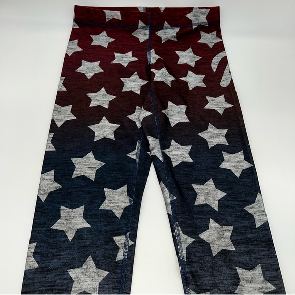 Terez Patriotic Star Leggings Red/White/Gray-Size M - Picture 4 of 10